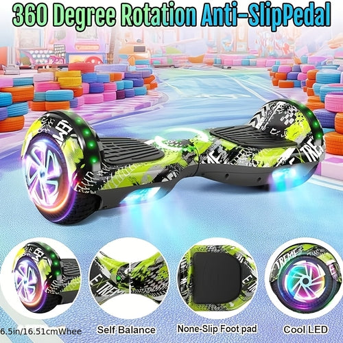 350W Hoverboard Go Kart Bundle with Seat, 15 MPH Self Balancing Scooter, 15 Mile Range, 3H Fast Charge, Adjustable Kart for Kids, Teens & Adults, LED Lights