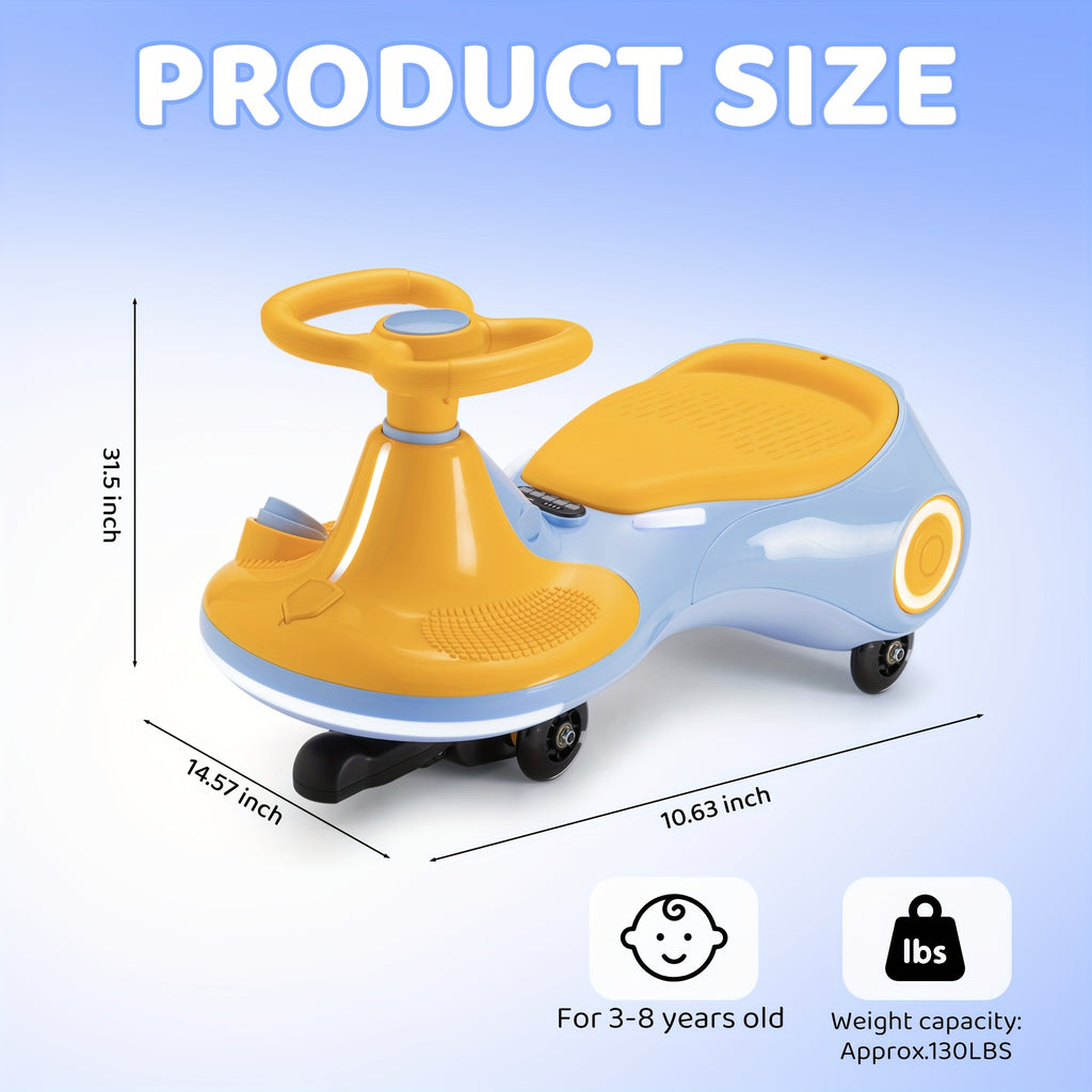 12V Electric Wiggle Car with Pedal, Rechargeable Battery, 2in 1 Swing Ride On Car, 2 Speed, Anti-Rollover, Flashing Wheels, for Ages 3 and Up (150 Lbs), Purple, Playful Design, Durable Plastic