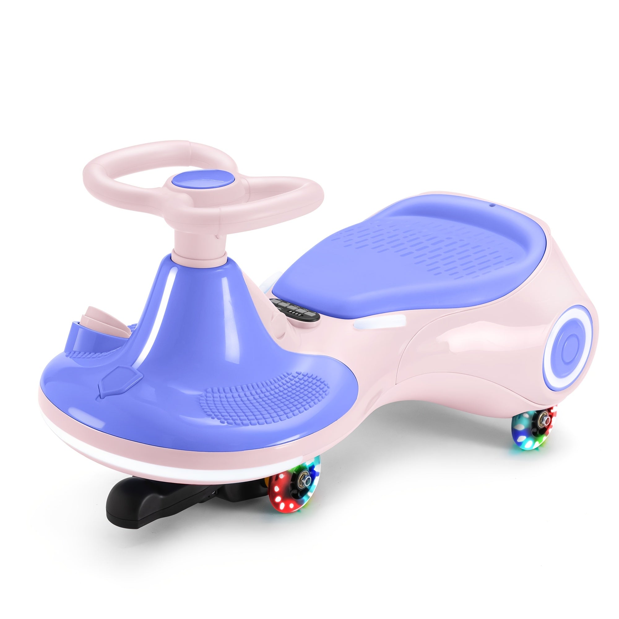 2-in-1 Rechargeable Ride On Wiggle Car, Pedal-Operated Swing Toy With 2 Speeds, Anti-Rollover Design & Flashing Wheels, 130 Lbs Capacity For Kids 3+, Perfect Gift For Birthdays\u002FChristmas\u002FHalloween