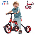 4 In 1 Kids Tricycle For 2+ Years Old Toddler, Folding Toddler Balance Bike With Removable Pedals, Birthday Gift & Toys For Boy And Girl, Balance Training For Baby Balance Bike Infant Trike