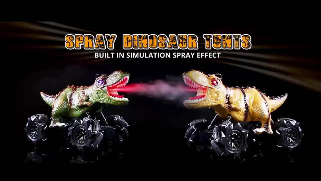 Dinosaur RC Car 1:16 Dinosaur Monster RC Truck with Music, LED Lights, 45 Degree Slope, Spray Mist, 360 Degree Rotation, RC Cars for Child Boys Girls Gift