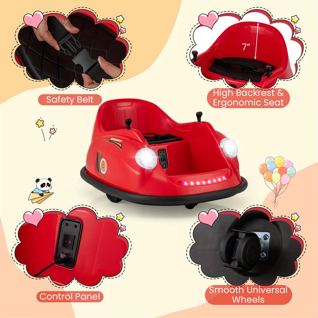 HONEYJOY Bumper Car for Children, 12V Electric Ride-On Toy, Spins 360 Degrees, Perfect Bumping Gift for Toddlers Aged 2-5, Suitable for Indoor And Outdoor Use