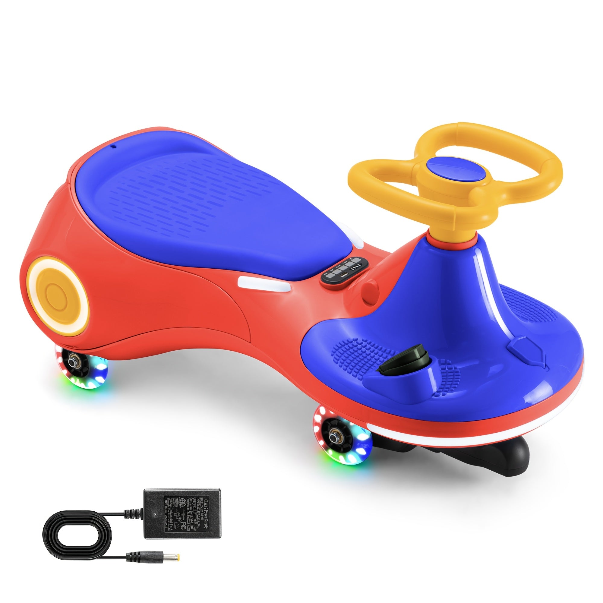 Electric Wiggle Car With Pedal, RechargeableBattery, 2 In 1 Swing Car, 2 Speed, Anti-Rollover, Flashing Wheels, Wireless, For Ages3 And Up, 150 Lbs, Purple