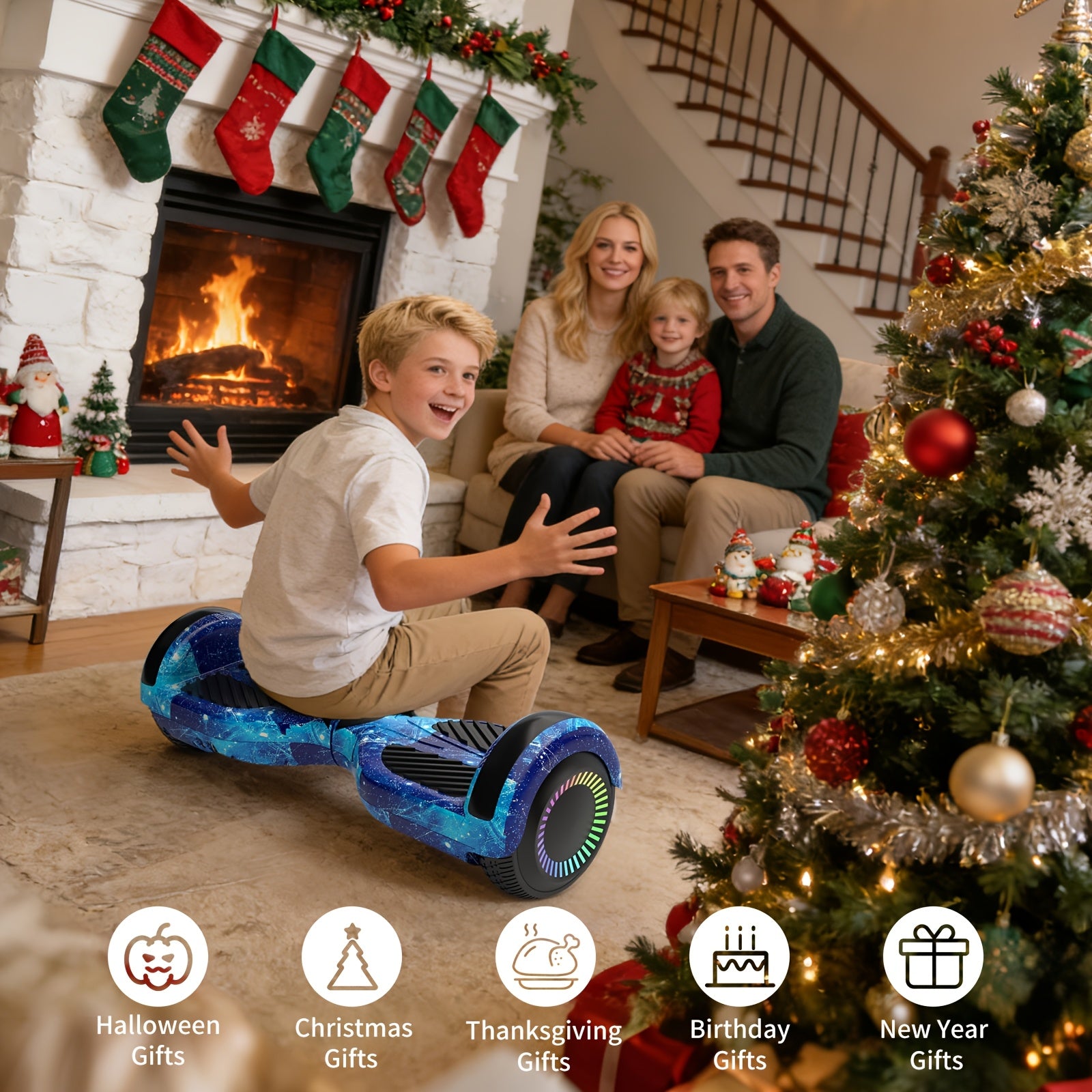 300W 7.5MPH Hoverboard for Kids, 7.5 Mile Range, 3H Charge, 6.5\