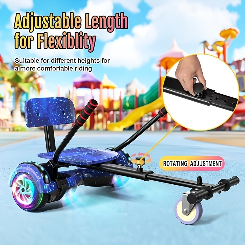 Galaxy Hoverboard Go Kart Bundle, 350W Motor, 15 MPH Speed, 15 Mile Range, 3H Fast Charge, LED Flash Wheels Self Balancing Scooter for Kids