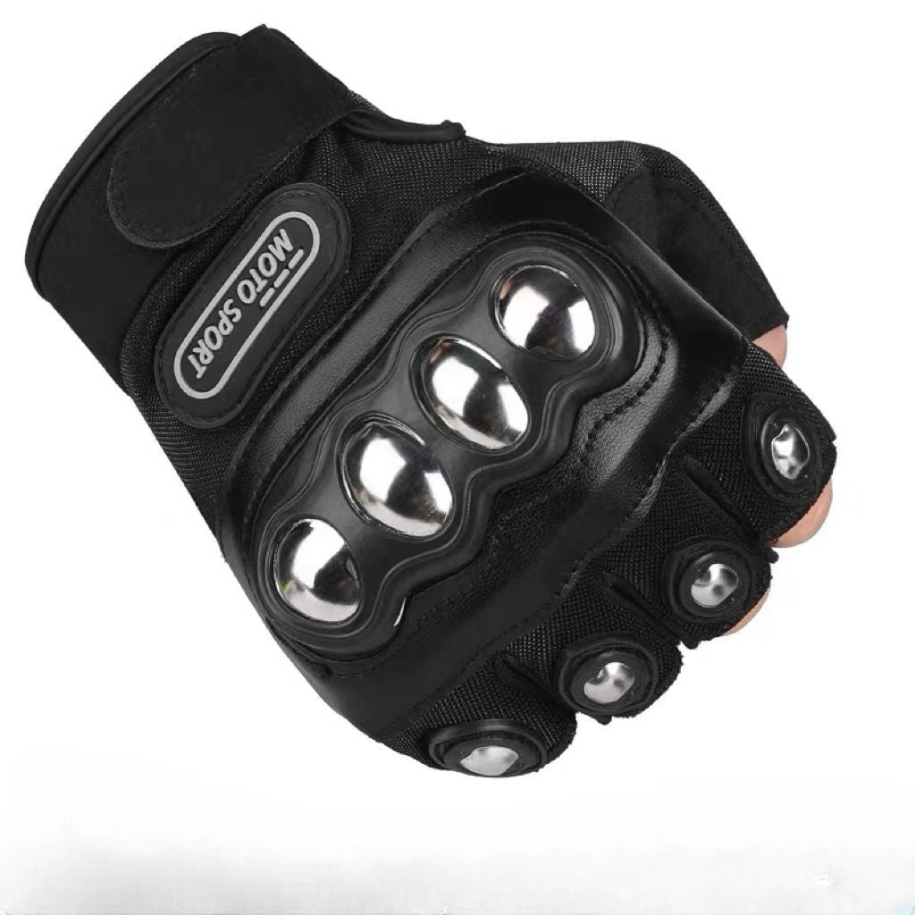 One Motorcycle Riding Protective Half Finger Gloves, Men Outdoor Wear-resistant Gear to Mountain Biking
