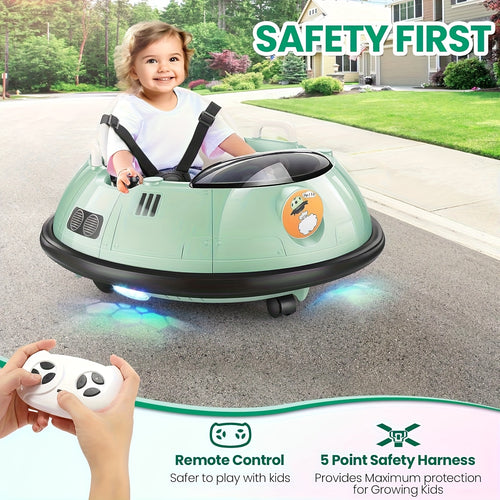 12V Remote-controlled Bumper Car, Electric Bumper Car, 66lb Load-bearing Toy Car, Dual Driving Mode, Flashing LED Lights, 360-degree Rotation, Seat Belts, Birthday And Festival Gifts For Boys And Girls, 4 Colors