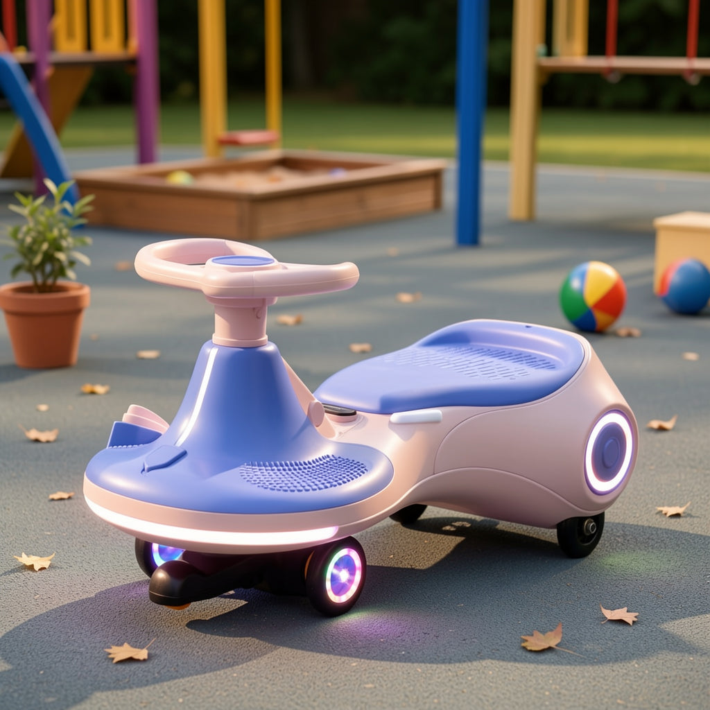 2-in-1 Rechargeable Ride On Wiggle Car, Pedal-Operated Swing Toy With 2 Speeds, Anti-Rollover Design & Flashing Wheels, 130 Lbs Capacity For Kids 3+, Perfect Gift For Birthdays\u002FChristmas\u002FHalloween