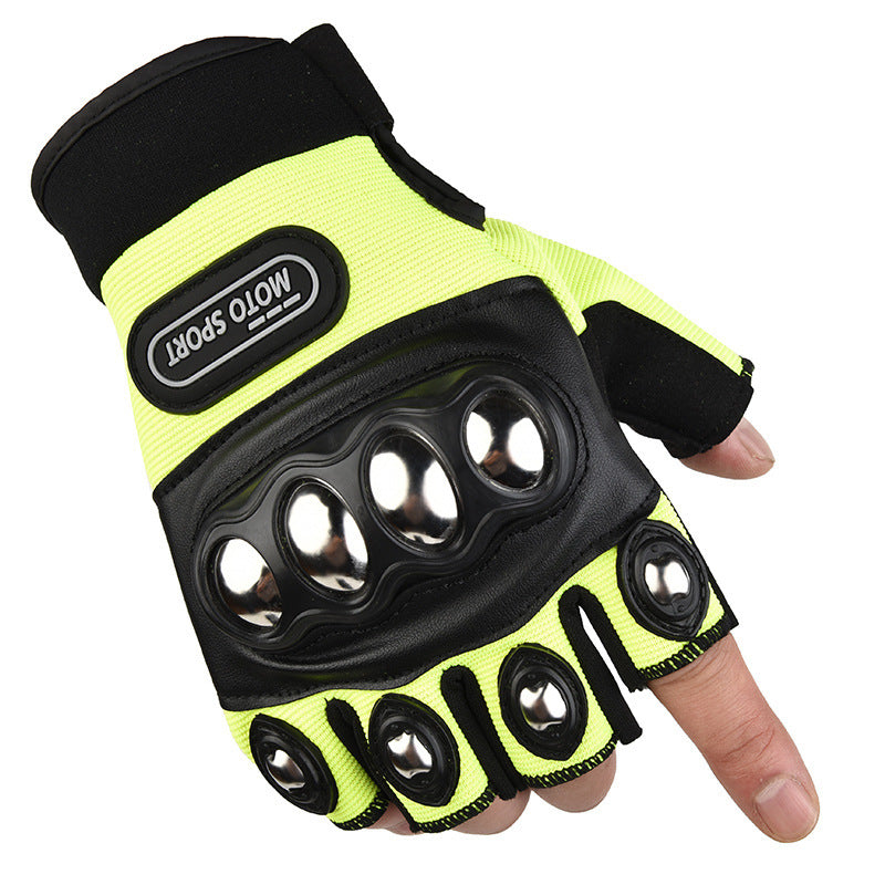 Motorcycle Riding Protective Half Finger Gloves, Men'S Outdoor Wear-Resistant Gear for Mountain Biking